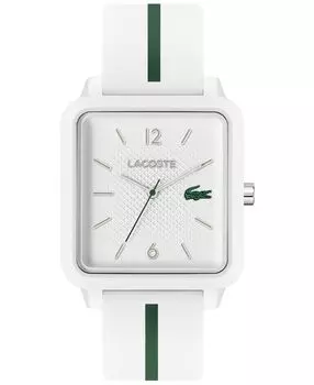 Мужские студийные часы с белым силиконовым ремешком, 36 x 38 мм Lacoste