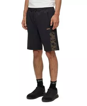 Мужские светящиеся в темноте шорты boss с рисунком active-stretch и кулиской Hugo Boss, черный