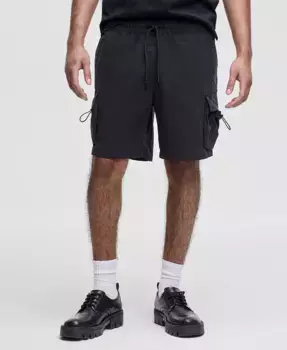 Мужские свободные 7-дюймовые шорты карго с эффектом мятости Mode of One, черный