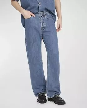 Мужские свободные джинсы прямого кроя Valentino Garavani, цвет Denim