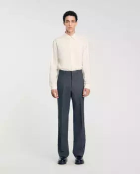 Мужские свободные однотонные брюки Sandro, серый