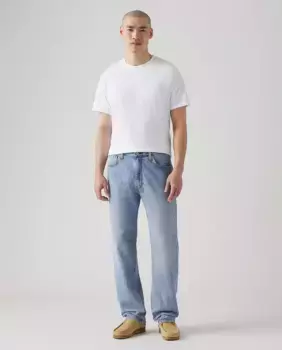 Мужские свободные прямые джинсы 555 с льняным оттенком Levi's, голубой
