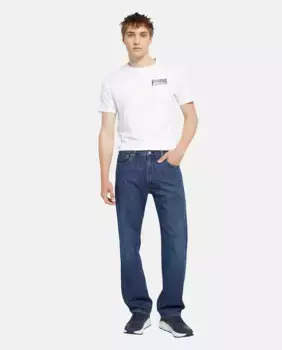 Мужские свободные прямые джинсы 555 с льняным оттенком Levi's, тёмно-синий