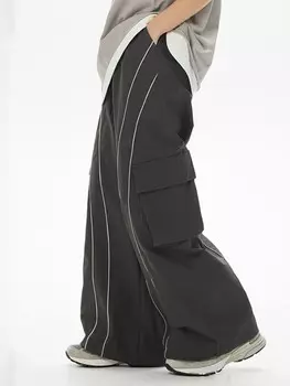 Мужские свободные широкие брюки контрастного цвета EMRG с карманом с клапаном Manfinity, черный