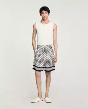 Мужские свободные шорты-бермуды с принтом Square Cross Sandro, черный