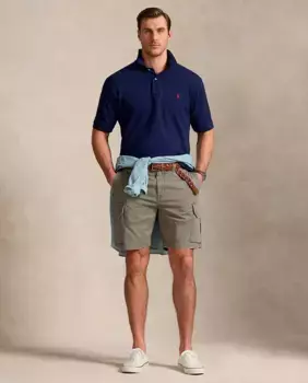 Мужские свободные шорты-карго больших размеров Polo Ralph Lauren, коричневато-зеленый