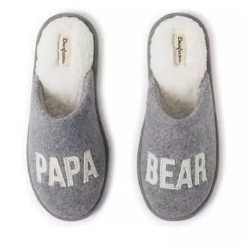Мужские тапочки Dearfoams Carson Papa Bear Family с потертостями, цвет light heather grey