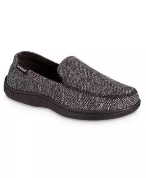 Мужские тапочки harvey moccasin comfort с эффектом памяти advanced memory foam herringbone Isotoner, черный