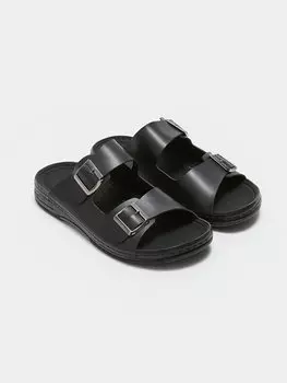 Мужские тапочки с двойной полоской под кожу LCW STEPS, черный