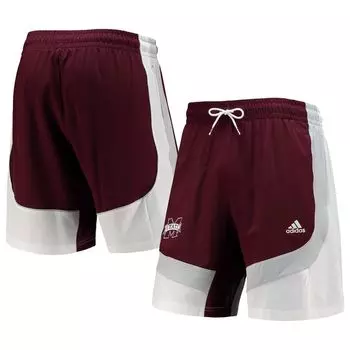 Мужские темно-бордовые баскетбольные шорты Mississippi State Bulldogs Swingman AEROREADY adidas