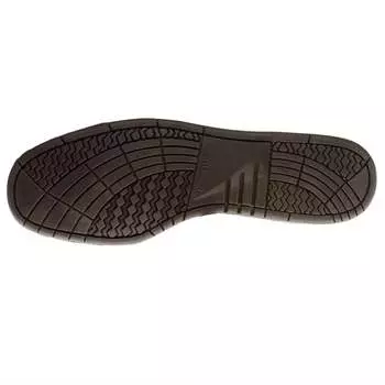 Мужские темно-коричневые гладкие кожаные мокасины на жесткой подошве Minnetonka