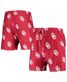 Мужские темно-красные шорты oklahoma sooners flagship со сплошным принтом jam Concepts Sport
