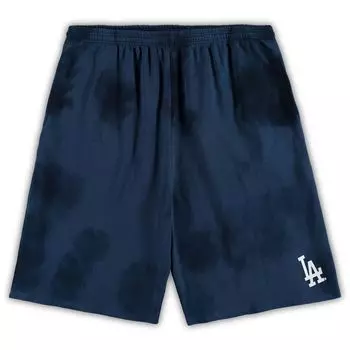 Мужские темно-синие флисовые шорты Los Angeles Dodgers Big & Tall Tye Dye