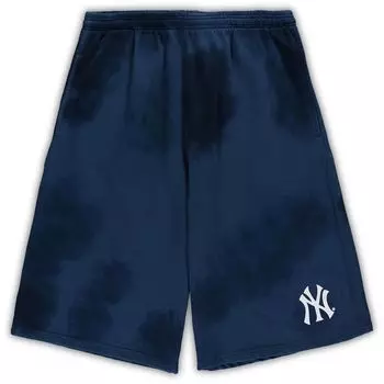 Мужские темно-синие флисовые шорты New York Yankees Big & Tall Tye Dye