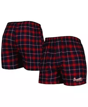Мужские темно-синие, красные фланелевые боксеры Atlanta Braves Ledger Concepts Sport, синий