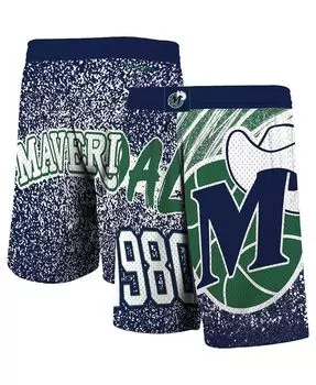 Мужские темно-синие шорты dallas mavericks hardwood classics jumbotron с сублимацией Mitchell &amp; Ness, синий