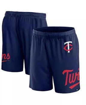 Мужские темно-синие шорты из клинчерной сетки Minnesota Twins Fanatics, синий