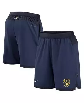 Мужские темно-синие шорты Milwaukee Brewers Authentic Collection Flex Vent Performance Nike