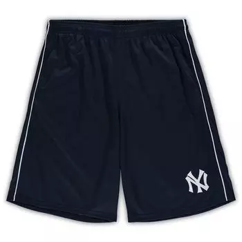 Мужские темно-синие шорты в сетку New York Yankees Big & Tall