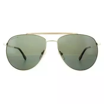 Мужские темно-зеленые поляризованные солнцезащитные очки Aviator Lacoste, желтый