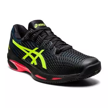 Мужские теннисные туфли для грунтового корта - Asics Gel Solution Speed FF 2 черный, черный желтый