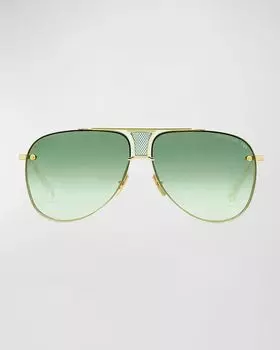Мужские титановые солнцезащитные очки-авиаторы Decade-Two Dita, цвет Yellow Gold - Crystal Clear