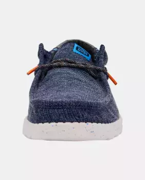 Мужские тканевые туфли на шнуровке с вышивкой на каблуке HeyDude, темно-синий