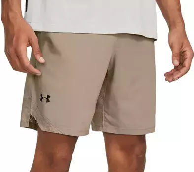 Мужские тканые шорты Under Armour Vanish шириной 8 дюймов, цвет Timberwolf Taupe/Black