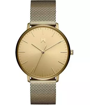 Мужские тонкие аналоговые часы MVMT Legacy с золотым сетчатым браслетом, золотой