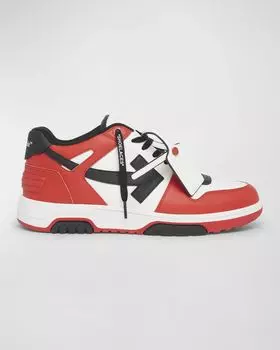 Мужские трехцветные кроссовки Out Of Office Off-White, цвет Red Black