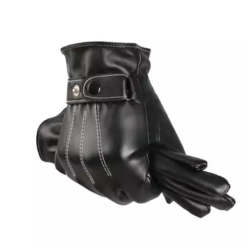 Мужские трехструнные перчатки Adandyish из искусственной кожи с поворотом на 360° и сенсорным экраном, теплые моющиеся мужские перчатки для езды на велосипеде