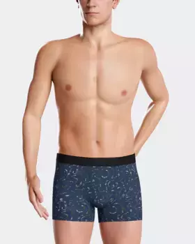 Мужские трикотажные боксерские шорты с принтом в синем цвете Impetus, синий