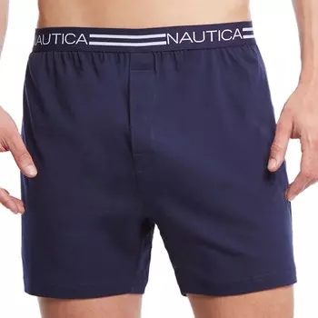 Мужские трикотажные боксеры с логотипом Nautica на талии, цвет Peacoat