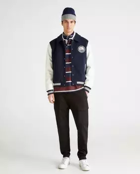 Мужские трикотажные брюки из хлопка, с резинкой по низу, свободного кроя Green Coast, черный