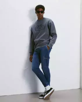 Мужские трикотажные джинсы-джоггеры с несколькими карманами Easy Wear, индиго/синий