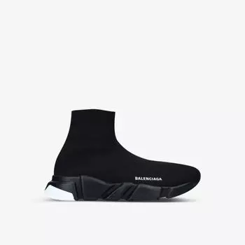 Мужские трикотажные кроссовки без шнуровки speed со средней посадкой Balenciaga, черный