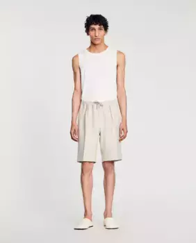 Мужские трикотажные шорты-бермуды Sandro, цвет Crudo