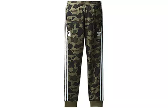 Мужские трикотажные спортивные штаны Bathing Ape X Bape Collaboration Model Adidas Originals