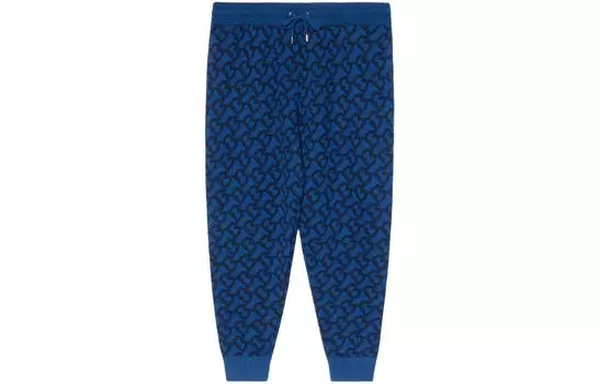 Мужские трикотажные спортивные штаны Burberry, цвет Blue