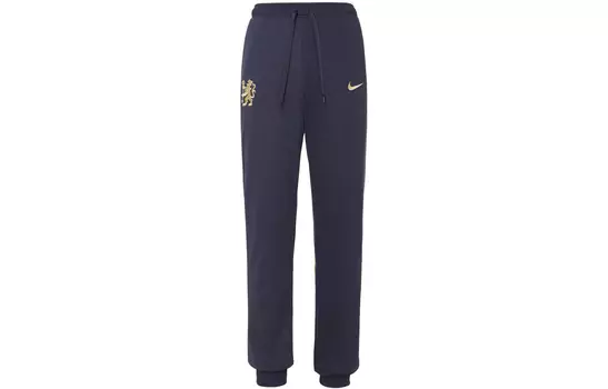 Мужские трикотажные спортивные штаны Nike, цвет BlackBlue/Gold