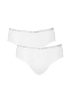 Мужские трусы, 2 шт. - базовые миди, нижнее белье, трусы, хлопок, логотип, однотонные sloggi