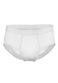 Мужские трусы, 2 шт в рубчик, ширинка, мягкий пояс, хлопок AMMANN, белый