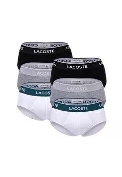 Мужские трусы, 6 шт. в упаковке - повседневные, трусы, хлопок стрейч, пояс с логотипом LACOSTE, цвет Schwarz Grau