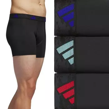 Мужские трусы adidas из микрофибры (3 пары) Adidas, цвет Black Team Royal Blue