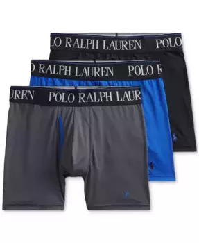 Мужские трусы-боксеры 3 шт. 4-D Flex Cool из микрофибры Polo Ralph Lauren, мультиколор