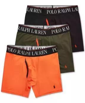 Мужские трусы-боксеры 3 шт. 4-D Flex Cool из микрофибры Polo Ralph Lauren, мультиколор