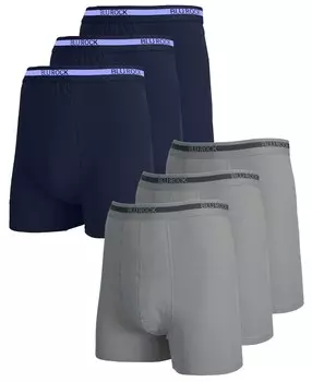 Мужские трусы-боксеры из эластичного хлопка, 6 шт. Blu Rock