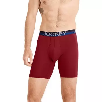 Мужские трусы-боксеры из эластичной микрофибры Jockey Infinite Cool, 3 шт., длина 8 дюймов, цвет Geo Blues