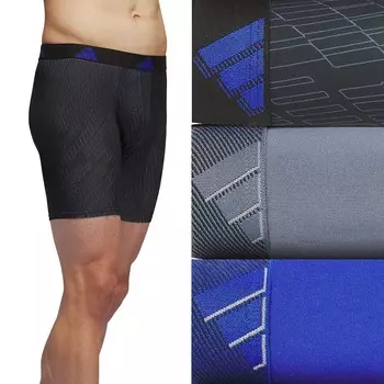 Мужские трусы-боксеры из микрофибры adidas (3 пары) Adidas, цвет Ghost Black Onix