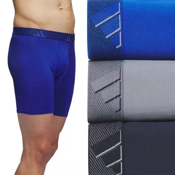 Мужские трусы-боксеры из микрофибры adidas (3 пары) Adidas, цвет Team Royal Blue Gray